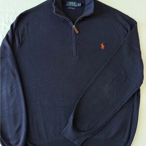 Polo by Ralph Lauren Men's Dark Blue Zip-Up Sweater